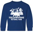 thumbnail image 3 of Inktastic Yellowstone National Park with Bear Mountains and Trees Long Sleeve Youth T-Shirt, 3 of 5