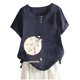 thumbnail image 1 of Camisas de Manga Corta para las Mujeres Blusas de Impresión Casual Botón Cuello Redondo, Top de Verano Ligero para el Día Y el Trabajo, 1 of 4