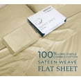 thumbnail image 2 of Royale Linen 400 Thread Count 100% American Grown Cotton Flat Sheet - Cooling Sheets - Twin Sheets - Luxury Sateen Weave - Twin Flat Sheet Sold Separately - Sand Flat Sheet Only (Twin, Moroccan Sand), 2 of 9