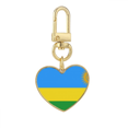 thumbnail image 1 of Llavero de metal en forma de corazón dorado Rwanda national flag Africa Country Unbranded Tamaño 3,2x3cm, 1 of 3
