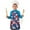 Red Blue Camo, variant on Pixel Gray Camo Digital Pattern Kids Aprons for Girls and Boys,Adjustable Neck Strap Toddler Aprons for Kids Cooking Baking