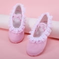 thumbnail image 2 of TFEOQRY Kids Lace Trim Ballet Shoes Soft Split Sole Elastic Straps Canvas Dance Slippers, 2 of 9