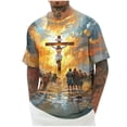 thumbnail image 2 of UVEASISHA Men's Big and Tall Christian T-Shirt Easter Jesus Cross Print Faith Tshirts Regular Fit Short Sleeve Casual Tees Religious Holiday Wear Yellow XL, 2 of 5