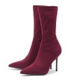 thumbnail image 4 of Dakaela Women's Ankle Boots Stiletto High Heels Sock Booties Sexy Pointed Toe Mid Calf Dress Pumps, 4 of 8