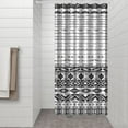 thumbnail image 3 of Small Stall Narrow Shower Curtain 36"W x 72"L – Tropical Bohemian Leaves, Mid-Century Abstract Boho Botanical Bathroom Decor, Vintage Floral Palm Leaf Pattern, Rustic Tribal Folk Style, 3 of 5