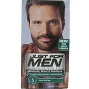 Just For Men Brush-In Mustache, Beard And Sideburns, Dark Brown - Kit, 3 Pack