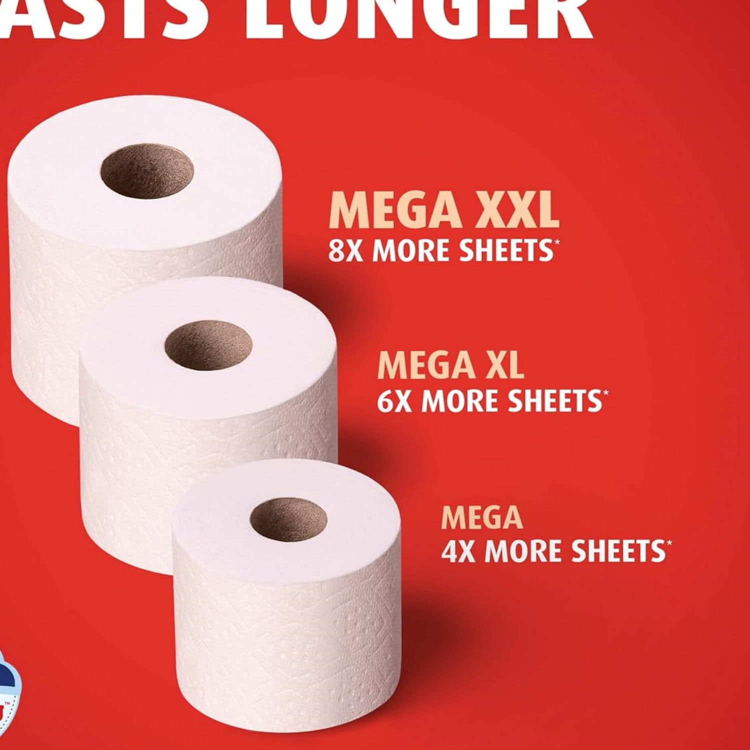 Toilet Paper Ultra Strong Clean Touch, 18 Family Mega XL Rolls = 126 Regular Rolls (Packaging May Vary)