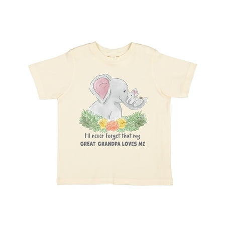 

Inktastic I ll Never Forget That My Great Grandpa Loves Me Elephants Gift Toddler Boy or Toddler Girl T-Shirt