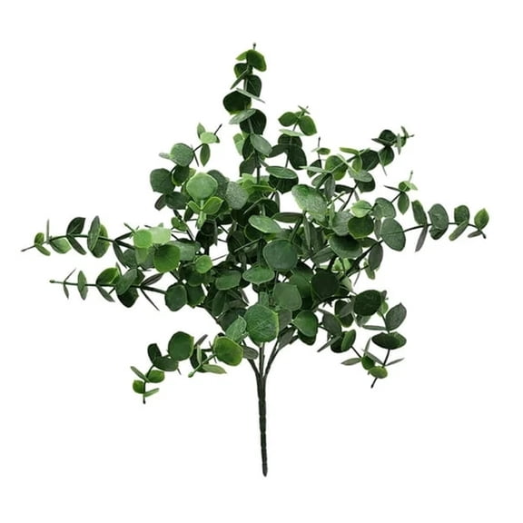 Artificial Eucalyptus Greenery Hobby 14 Inch Faux Eucalyptus Fake Green Leaves Decor for Wedding Home Office Arrangement Dark Green 1 Pack