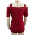thumbnail image 1 of Camiseta Con Hombros frhos para Mujer, parte frontal suelta y transpirable para uso diario casual, 1 of 3