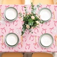 thumbnail image 5 of Pink Bow Tablecloth Watercolor Bowknot Coquette Table Cover 60 x 102 Inch Picnic Table Cloth for Birthday Baby Shower Bachelorette Party Supplies Decoration, 5 of 7