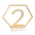 thumbnail image 3 of Signos De Número De Mesa Signos de número de mesa hexagonal de espejo para decoración de fiesta de boda (1-10 dorado), 3 of 9