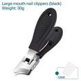 thumbnail image 2 of FEOLGEHLY Stainless Steel Nail Clipper Set, Wide Opening Slant Tip Anti-Splash Nail Cutter, Heavy Duty Fingernail & Toe Nail Clippers for Men Women Adults Seniors, Large Clippers for Thick Nails, 2 of 7