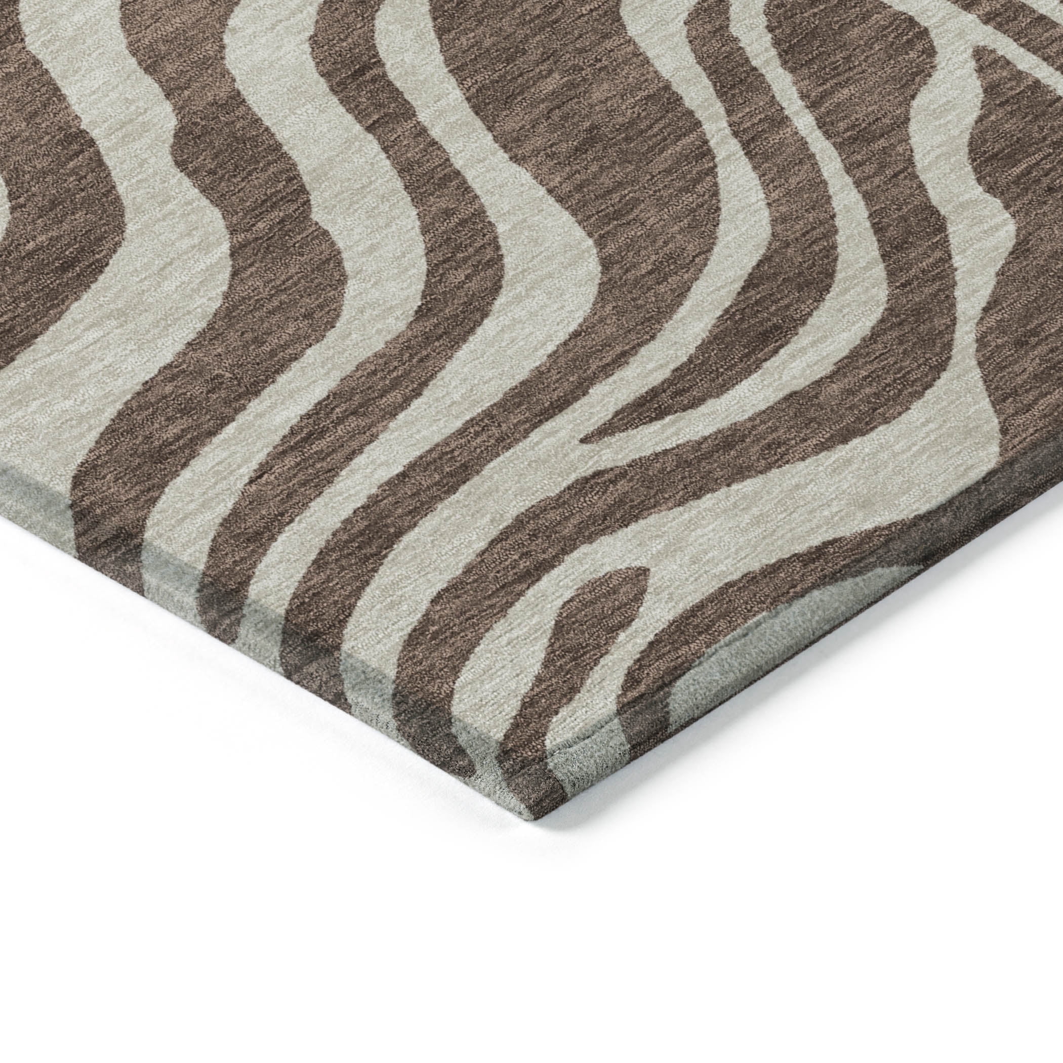 Addison Rugs Chantille Indoor/Outdoor Transitional Geometric, Abstract Brown Washable Rectangle Rug, 2'6" x 3'10"