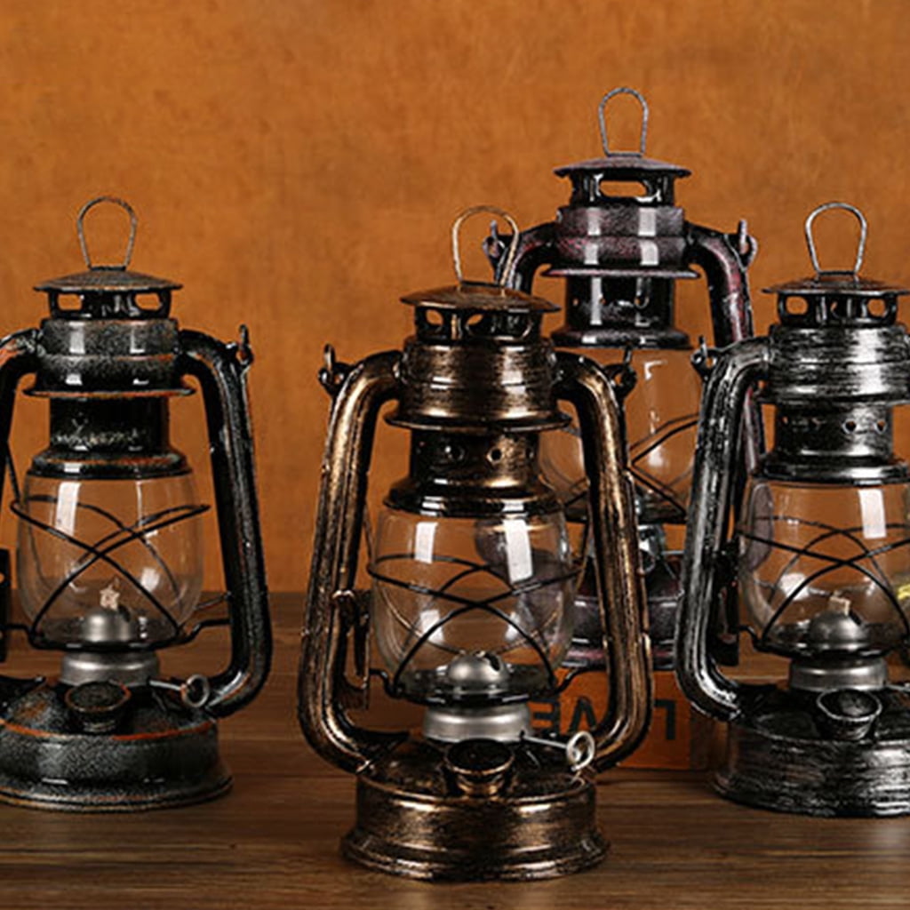 Oasiva Vintage Metal Oil Lamp Portable Lantern Kerosene Light Outdoor Camping Bar