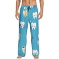 thumbnail image 2 of Lsque Cute Healthy Teeth Print Men's Pajama Pants, Lounge Pant - Comfortable Home Wear,Elastic Waistband, Stylish Design-Medium, 2 of 9