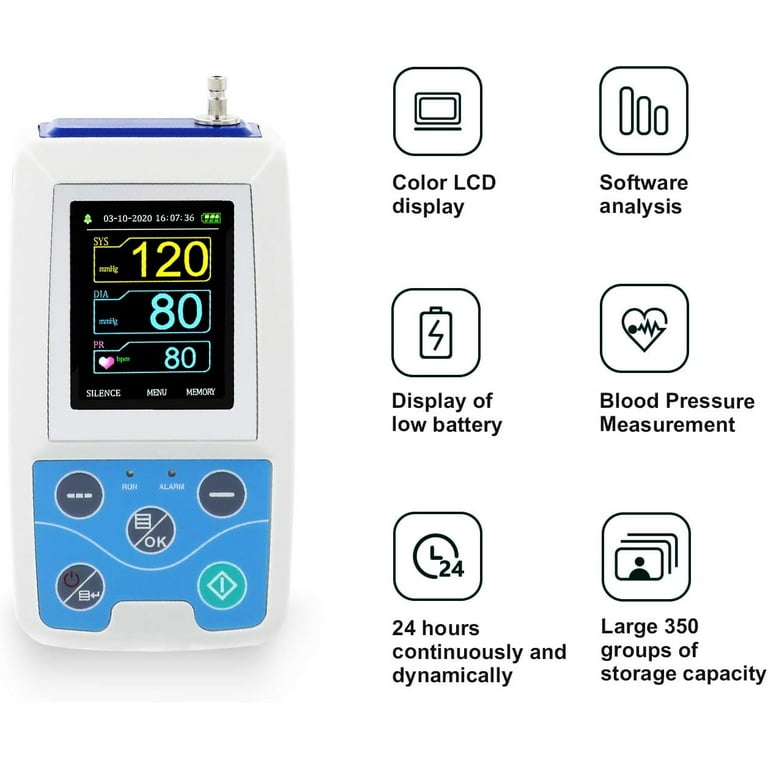 Ambulatory blood pressure monitor with PC software for 24h continuous  monitoring with 3 Cuffs