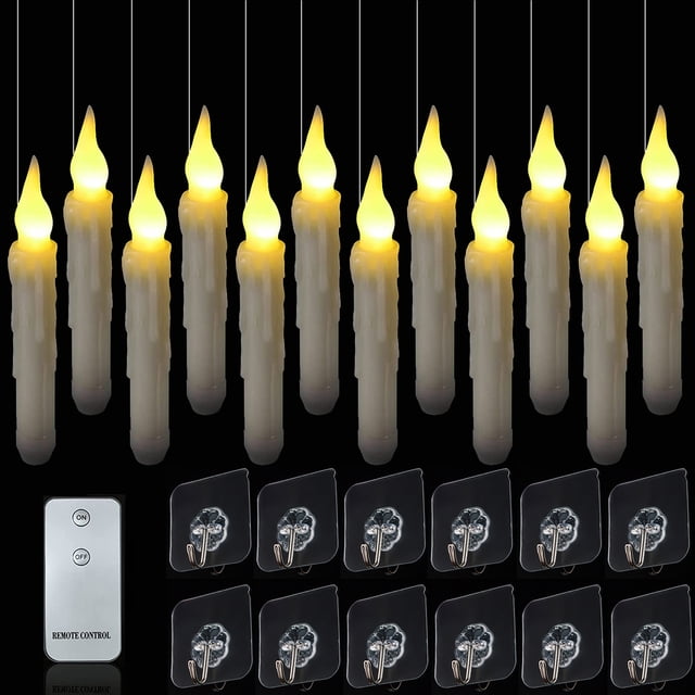 Halloween Decorations - Floating LED Candles With Remote Control - Witch Christmas Decor For Indoor Home Room Classroom Bedroom Birthday Party (with Remote)