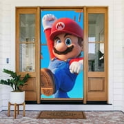 Super Mario Bros Door Cover Decorated Banner Tapestry Home Decoration Holiday Party Supplies Door Banner Porch Sign Banner 72.8 x 35.4 Inch
