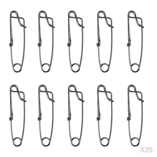 200Pcs/Set 2.4" Long Line Clips Stainless Steel Longline Snap for Fishing 