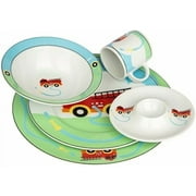 Children's Porcelain Dinnerware Sets, Kids Dinnerware Sets, Kids Porcelain Plates - Bowl - Junior Mug - Egg Cup Sets, Children's Porcelain Tableware Sets (Firetruck)