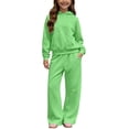 thumbnail image 2 of XUNKUSGA Girls Boys Fleece 2 Piece Sweatsuit Set Unisex Plain Tracksuit Hoodie with Joggers Classic Solid Color Long Sleeve Hoodie and Sweatpant Kids Sweat Set,5-6 Years, 2 of 8