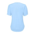 thumbnail image 7 of Womens Shirts Summer V Neck Tops Puff Short Sleeve T Shirt Pleated Floral Printed Tunic Blouse Shirts Womens Tops, 7 of 7