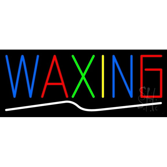 Waxing LED Neon Sign 13 x 31 - inches, Black Square Cut Acrylic Backing, with Dimmer - Bright and Premium built indoor LED Neon Sign for Defence Force.