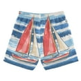 thumbnail image 7 of FORMRS Boys Swim Trunks Quick Dry Mesh Liner Boardshorts Sizes XS-XL, Red Sailboats, 7 of 7