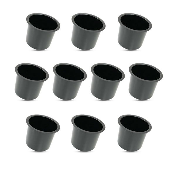 Yuanhe Aluminum Jumbo Cup Holder - 10 Pack Black Poker Table Cup Holder Insert for Casino Game Table Sofa Boats Pontoon Marine Bench Desk RV Cars & Trucks