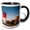 Black/White, variant on 3drose, Usa, Massachusetts, Cape Cod, Eastham, Nauset Lighthouse at Dawn., 11oz Two-tone Green Mug