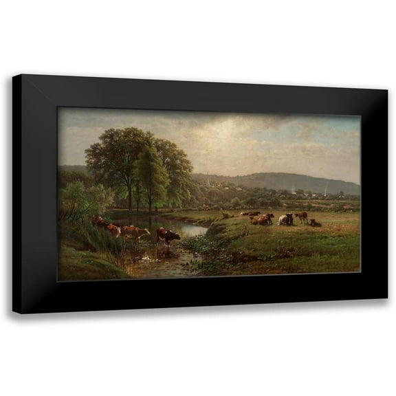Hart, James McDougal 14x10 Black Modern Framed Museum Art Print Titled - Morning in New England