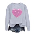 thumbnail image 3 of Mode Femme Décontractée Couleur Unie Ample Manches Longues Imprimé Lettre Col Rond Chandail à Capuchon 2t Fermeture à Glissière Chandail à Capuchon Fille Chandail à Capuchon Deux Pièces Robe Chandail Français Doublée Veste Femme Décontractée Chaude Hauts Femme, 3 of 4