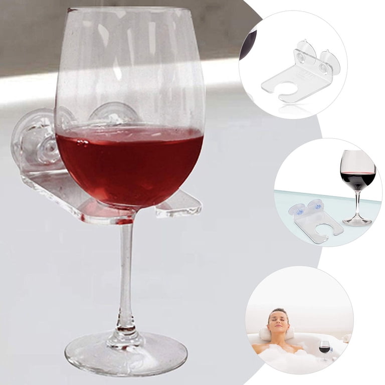 Masteelf 2pcs Bathroom Wine Glass Holder Clear Design Wine Glass Rack  Single Cup Holder Shower Drink Holder - Walmart.com