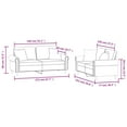 thumbnail image 4 of vidaXL 2 Piece Sofa Set with Pillows Light Grey Velvet, 4 of 5
