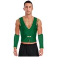 thumbnail image 1 of dPois Men's Medieval Renaissance Vest Arabian Prince Dance Stage Performance Shirt Top Green L, 1 of 6