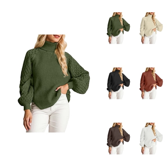 Winter Knitted High Neck Pullover Sweater Soft Warm Turtleneck Top Cozy Casual Fall Fashion Comfortable Yarn Elegant Long Sleeve Outerwear