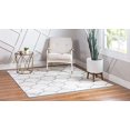thumbnail image 2 of Unique Loom 3151564 7 ft. 10 in. x 7 ft. 10 in. Rounded Trellis Frieze Square Rug, Ivory, 2 of 5