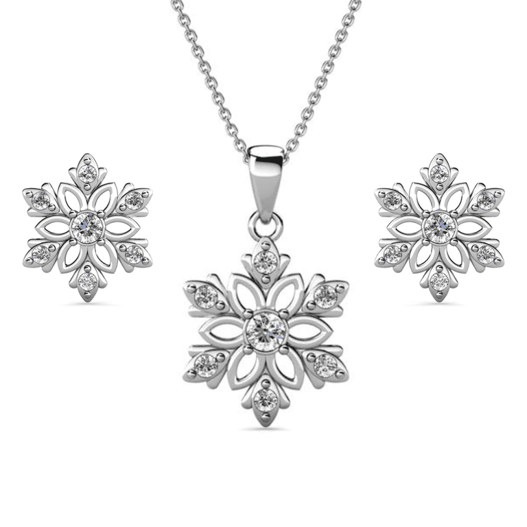 Cate & Chloe Sunny Swarovski Crystal Jewelry Set, White Gold photo 1
