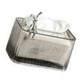 thumbnail image 4 of Dispensador de pañuelos de gran apertura con resorte de elevación automática para el baño, encimera, cuerpo de fresno, base plateada., 4 of 12