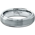 thumbnail image 3 of Charming Jewelers Tungsten Wedding Band Ring 6mm for Men Women Comfort Fit Step Beveled Edge Brushed Lifetime Guarantee Size 12, 3 of 5