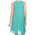 thumbnail image 2 of Sakkas Vilaya Short Sleeveless Embroidered Sequin Tank Top Caftan Dress / Cover Up - Aqua - OS, 2 of 4