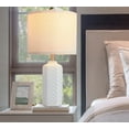 thumbnail image 5 of 22" Modern Ceramic Table Lamp White Nightstand Lamp Set of 2 Farmhouse Bedside Lamps for Bedroom End Table Lamps for Living Room Office Dorm, 5 of 8