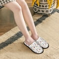 thumbnail image 6 of KLL Geometric Retro Slippers for Women Men House Slip on Indoor Outdoor Bedroom Furry Fleece Lined Ladies Comfy Anti-Skid Rubber Hard Sole-Large, 6 of 8
