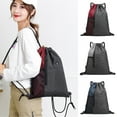 thumbnail image 4 of Dalazy Drawstring Packable Backpack Earphone Hole Adjustable Card Water Bottle Headset Storage Bag Outdoor Camping Bags Organizer Light Grey, 4 of 8
