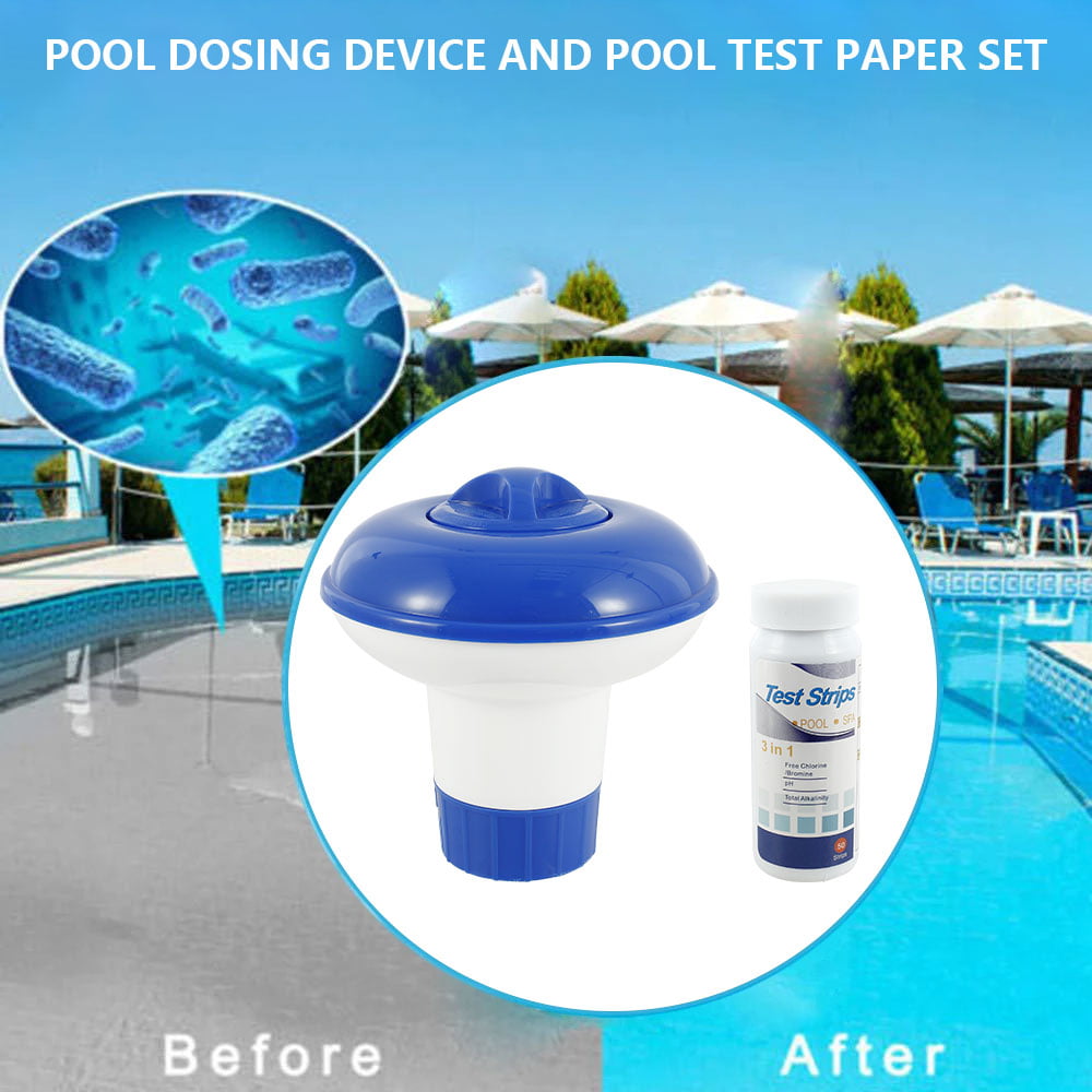 Pool  PH Test Cleaner Cleaning Tablets Floating Chlorine Swim Pool Tub Dispenser 