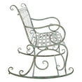 thumbnail image 3 of SAFAVIEH Ressi Rustic Outdoor Patio Rocking Bench, Antique Green, 3 of 11