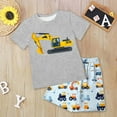 thumbnail image 2 of Teen Boy Clothes Baby Toddler Summer Outfits Children's Spring Tractor Printed Short-sleeved Beach 18-24 Months 2t 3t 4t 5t 6t T-Shirt with Shorts 2-Piece, 2 of 5