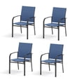 thumbnail image 2 of SUMMIT LIVING 4-Piece Outdoor Patio Dining Chairs, Steel Frames with Textilene, Black & Blue, 2 of 8