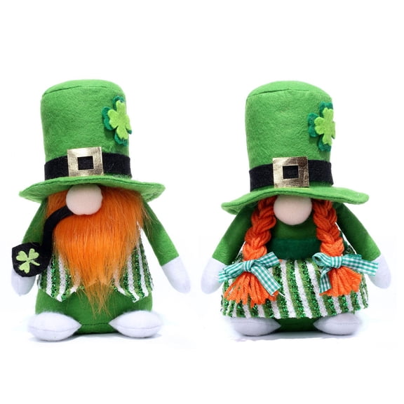 2Pcs St Patricks Day Decorations Gnome Plush, Green Dwarf St Patricks Day Elf St. Patricks Day Decor Gift Green (St.Patrick's Day)
